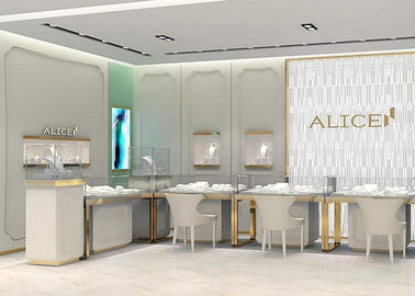 Maty czyste biały sklep biżuterii szafki wyświetleniowe Custom size For shopping mall