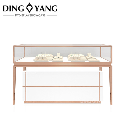 Rose Golden Custom Glass Jewellery Display Cabinet Z Dobrą Jakością I Dobrą Ceną, Wystawy Fabryki Sprzedaż bezpośrednia