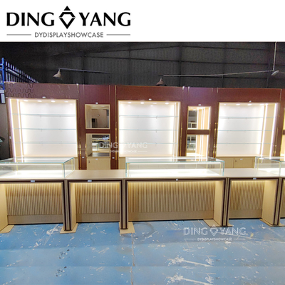 Wysokiej klasy Wooden Glass Jewelry Display Case Wholesale, Provide Whole Store Jewelry Showcases Usługa projektowania 3D